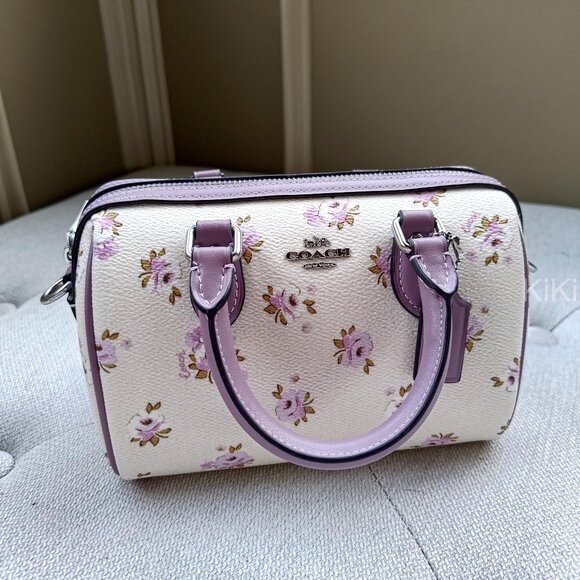 Coach Mini Rowan Crossbody Bag With Floral Print CAL69 - Picture 9 of 15